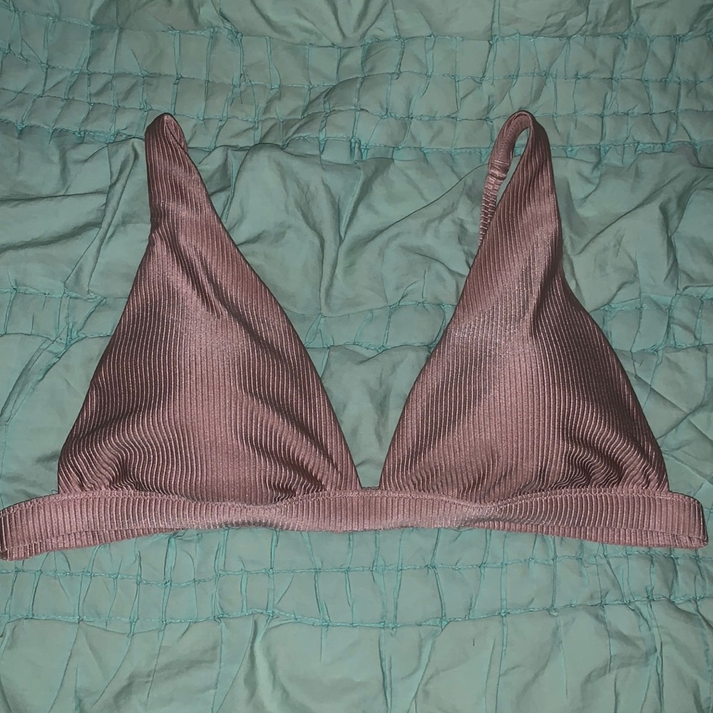 aerie ribbed shine plunge bikini